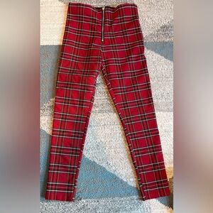Zara Red Plaid women’s large Casual Pants
